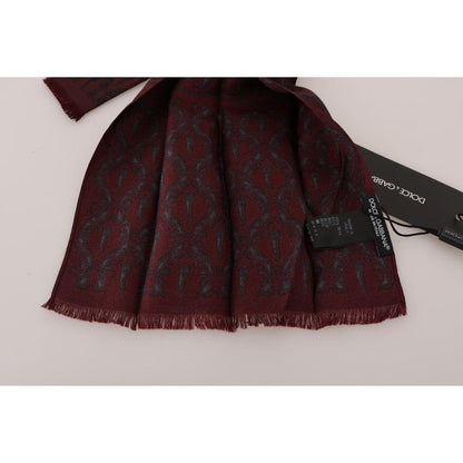 Dolce & Gabbana Bordeaux Silk Crown Chili Scarf Dolce & Gabbana