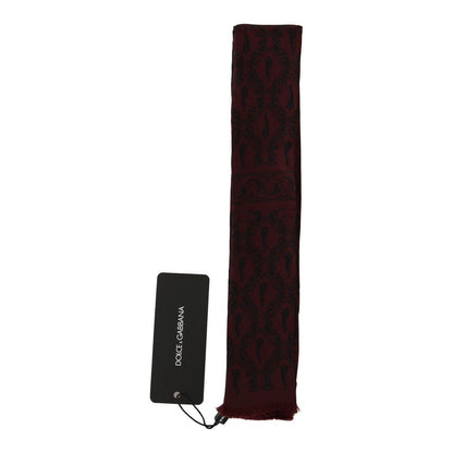 Dolce & Gabbana Bordeaux Silk Crown Chili Scarf Dolce & Gabbana