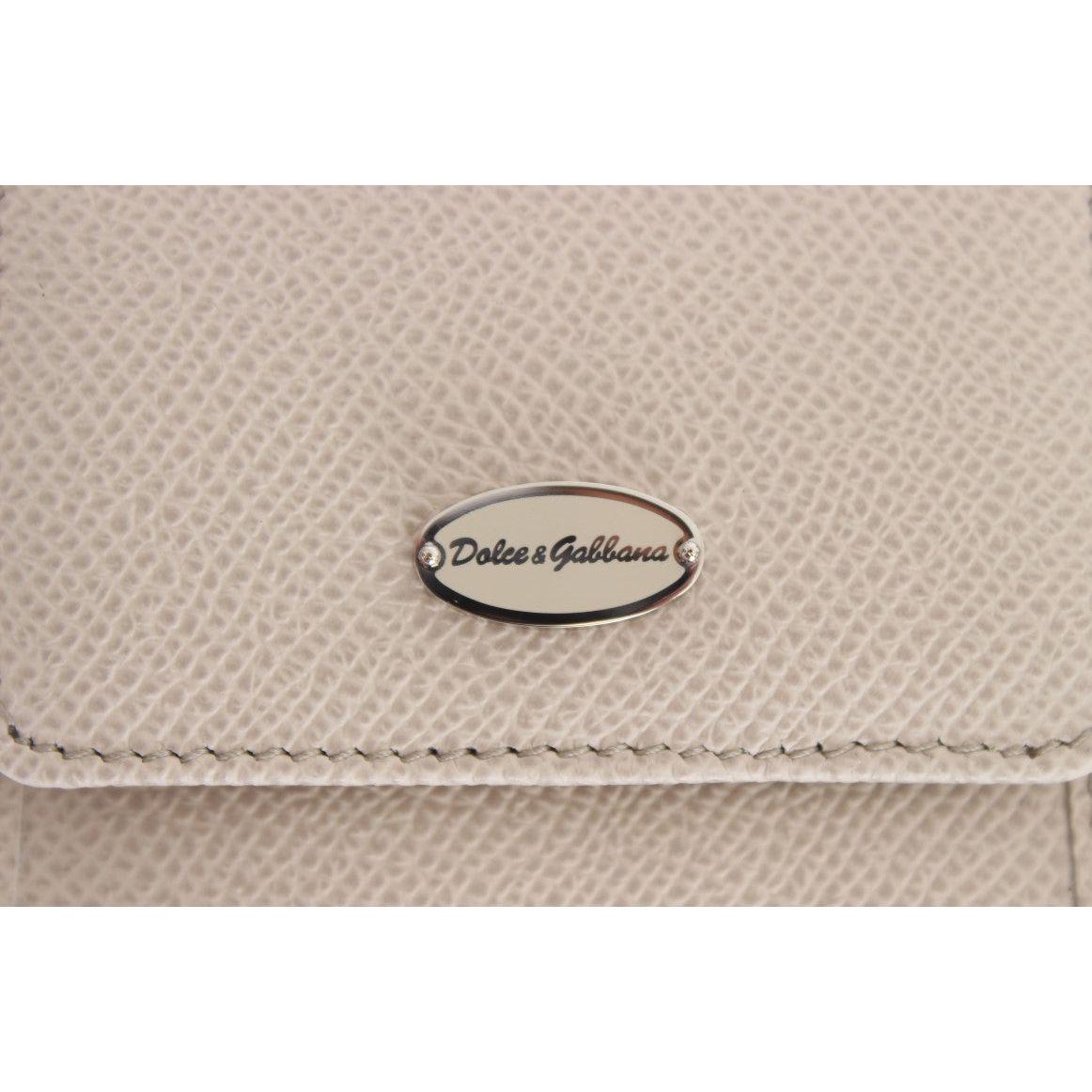 Dolce & Gabbana White Dauphine Leather Case Wallet Dolce & Gabbana
