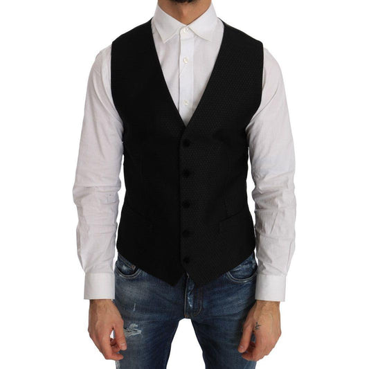 Dolce & Gabbana Black Polka Dot Pattern Vest Dolce & Gabbana