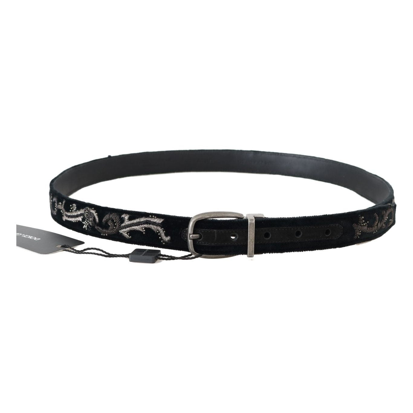 Dolce & Gabbana Black Cotton Royal Bee Embroidery Belt Dolce & Gabbana