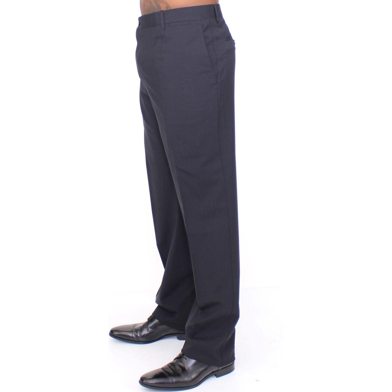 Dolce & Gabbana Black Wool Stretch Pleated Pants Dolce & Gabbana