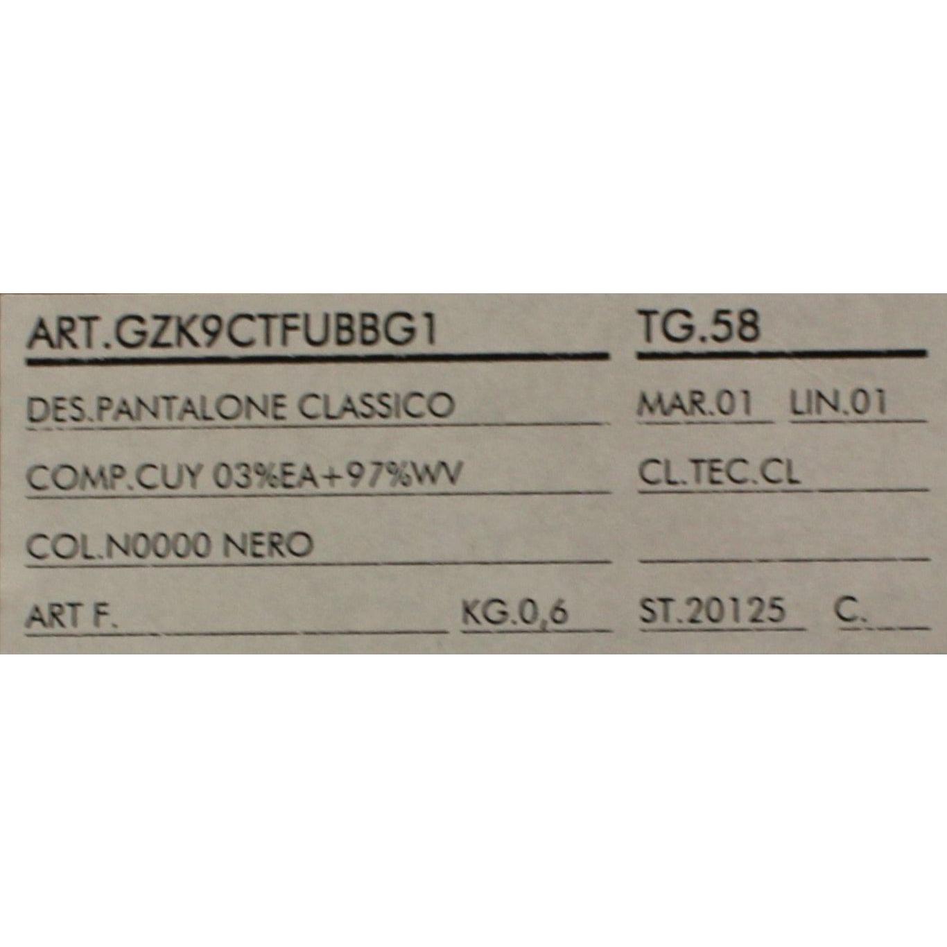 Dolce & Gabbana Black Wool Stretch Pleated Pants Dolce & Gabbana