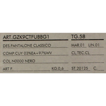 Dolce & Gabbana Black Wool Stretch Pleated Pants Dolce & Gabbana