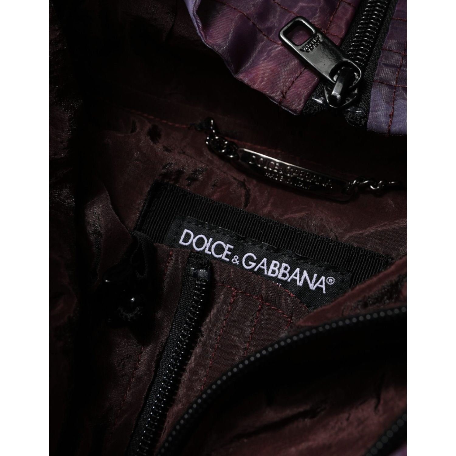Dolce & Gabbana Purple Camouflage Hooded Men Blouson Jacket