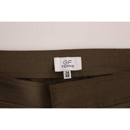 GF Ferre Green Cotton Stretch Comfort Fit Pants GF Ferre