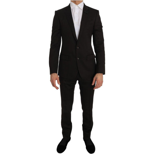 Dolce & Gabbana Brown Wool Crystal Bee Slim Fit MARTINI Dolce & Gabbana