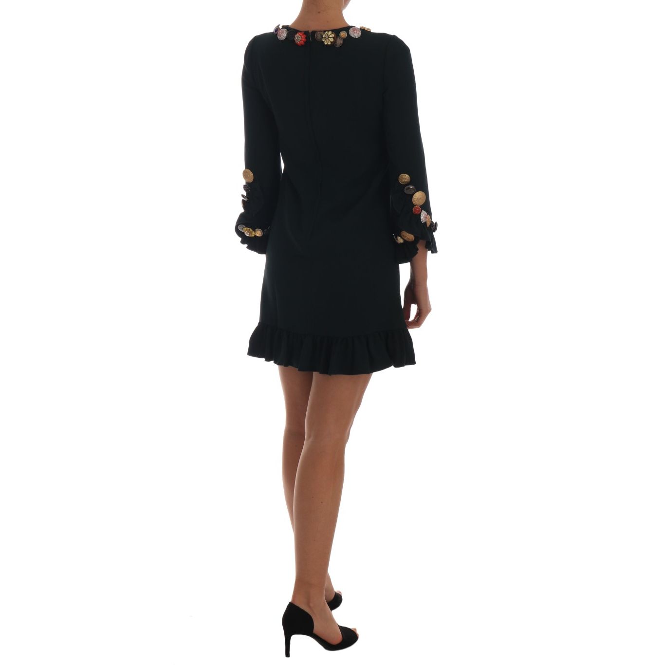 Dolce & Gabbana Crystal Green Stretch A-Line Short Dress