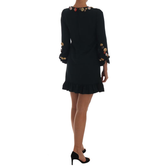 Dolce & Gabbana Crystal Green Stretch A-Line Short Dress