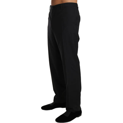 Dolce & Gabbana Black Wool Stretch Formal Trousers