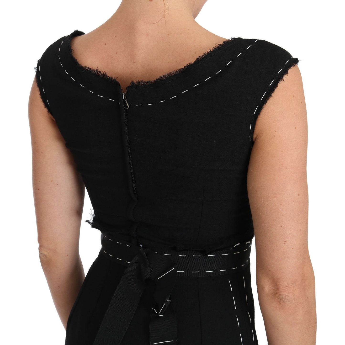 Dolce & Gabbana Black Wool Stretch A-line Sheath Dress Dolce & Gabbana