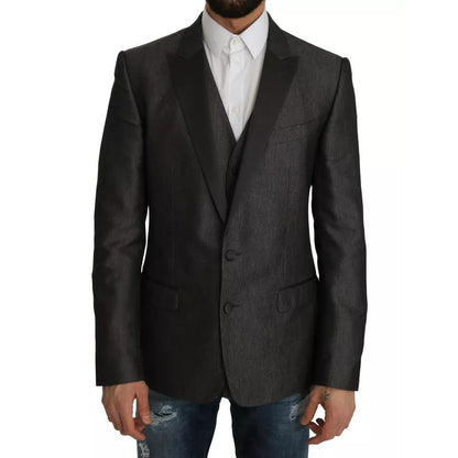 Dolce & Gabbana Gray MARTINI 2 Piece Vest Coat Blazer