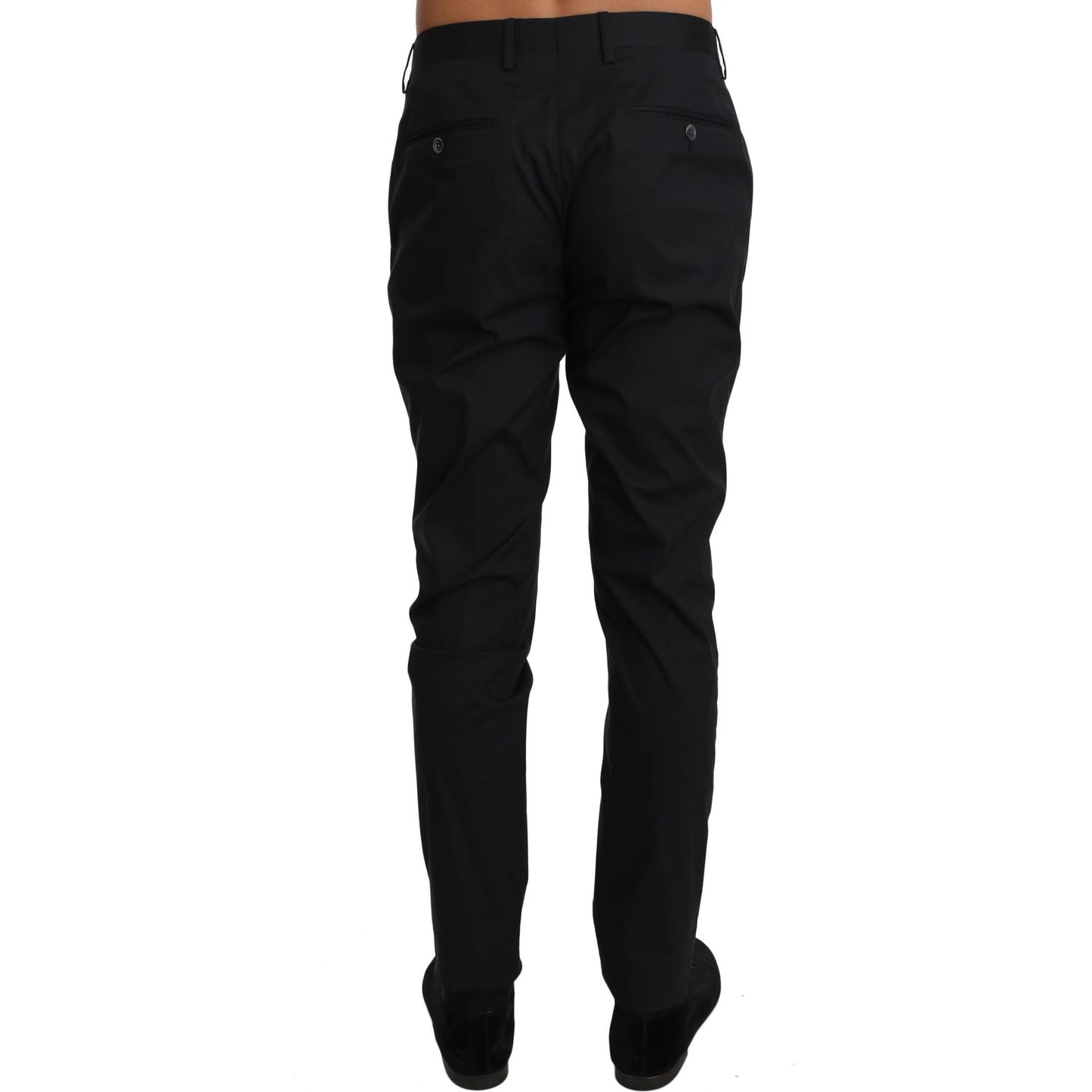 Dolce & Gabbana Black Cotton Stretch Formal Trousers Pants Dolce & Gabbana