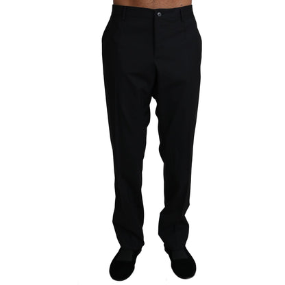 Dolce & Gabbana Black Wool Stretch Dress Trousers Pants Dolce & Gabbana