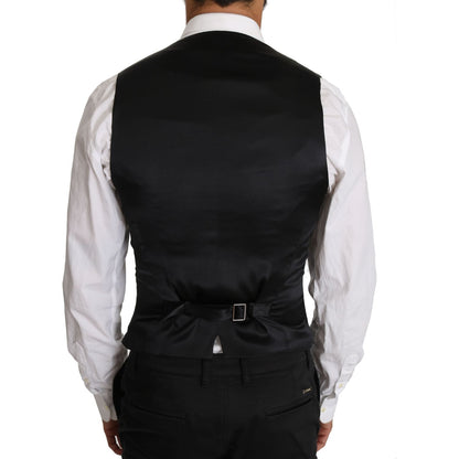 Dolce & Gabbana Gray Wool Double Breasted Waistcoat Vest Dolce & Gabbana