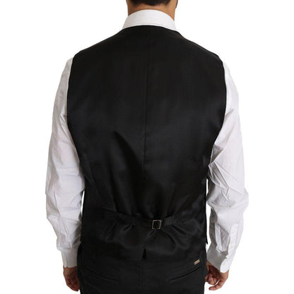Dolce & Gabbana Gray Wool Silk Waistcoat Vest Dolce & Gabbana