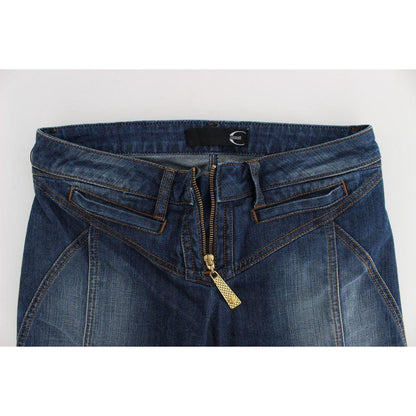 Cavalli Blue Wash Cotton Stretch Boot Cut Jeans Cavalli