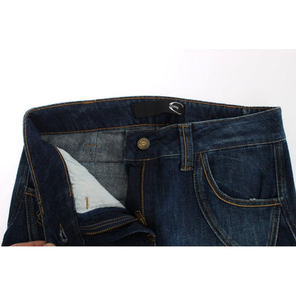 Cavalli Blue Cotton Stretch Low Waist Jeans Cavalli