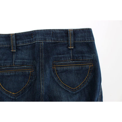 Cavalli Blue Cotton Stretch Low Waist Jeans Cavalli
