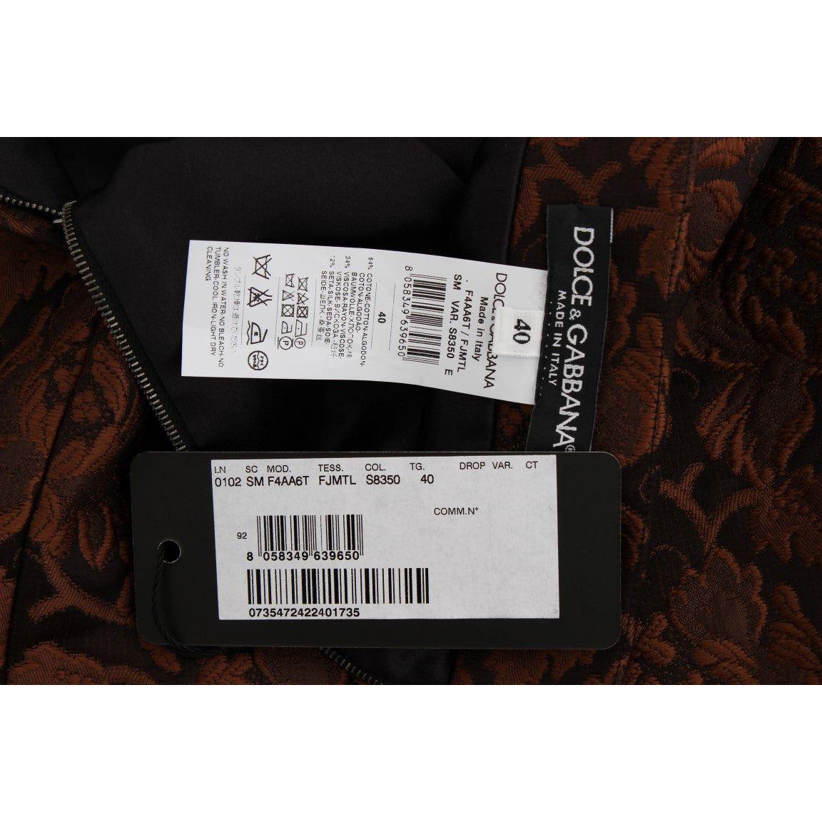 Dolce & Gabbana Brown Floral Brocade Mini Bubble Skirt Dolce & Gabbana