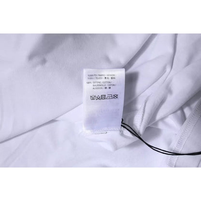Balenciaga White Logo Cotton Crew Neck Short Sleeves T-shirt