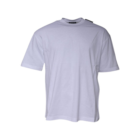 Balenciaga White Logo Cotton Jersey Crew Neck Short Sleeves T-shirt