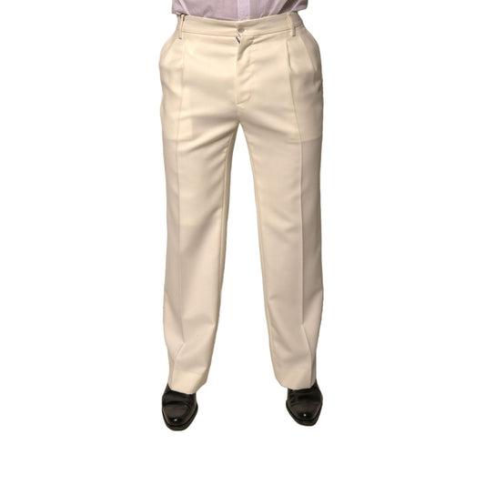 Dolce & Gabbana Off White Straight Dress Pants