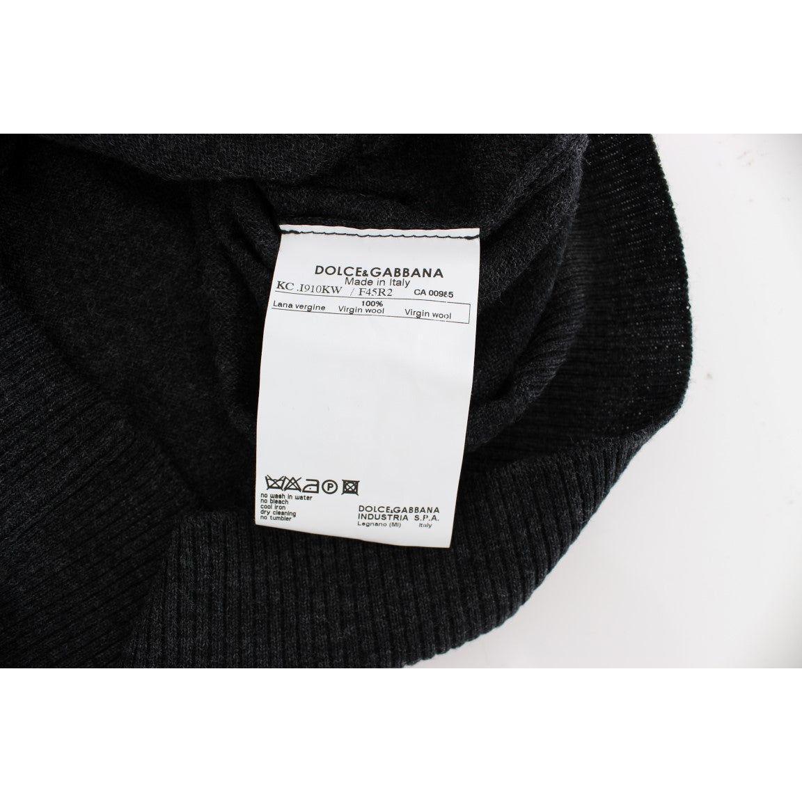 Dolce & Gabbana Gray Wool Button Cardigan Sweater