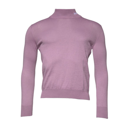 MSGM Purple Wool Knit Turtle Neck Long Sleeve Pullover Sweater