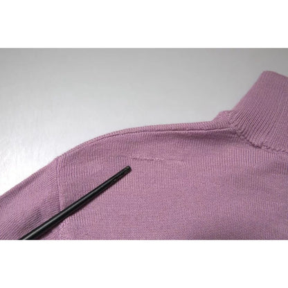 MSGM Purple Wool Knit Turtle Neck Long Sleeve Pullover Sweater