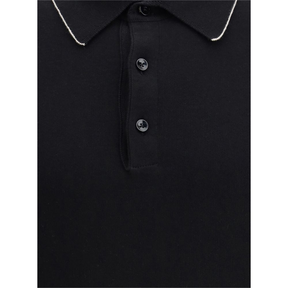 Svevo Black Cotton Polo Shirt