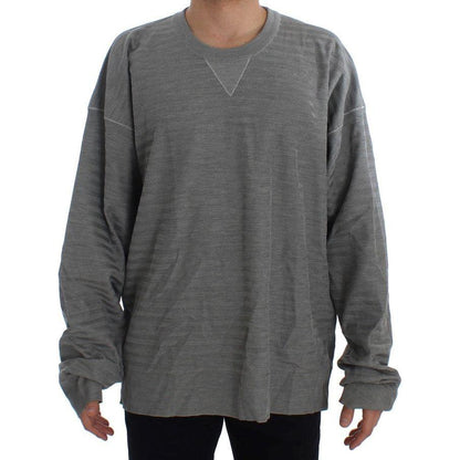 Dolce & Gabbana Gray Crewneck Pullover Silk Sweater Dolce & Gabbana