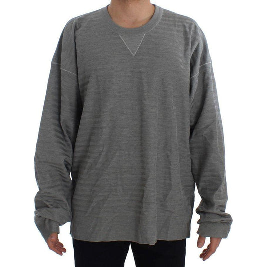 Dolce & Gabbana Gray Crewneck Pullover Silk Sweater Dolce & Gabbana