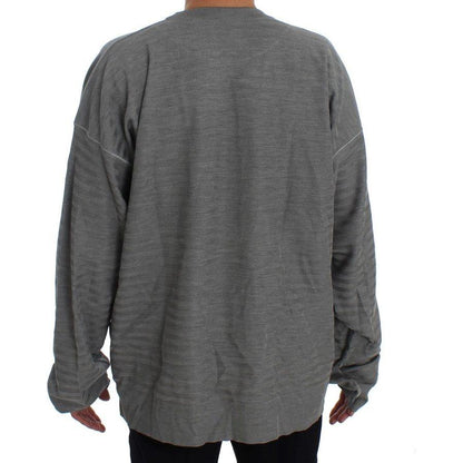 Dolce & Gabbana Gray Crewneck Pullover Silk Sweater Dolce & Gabbana