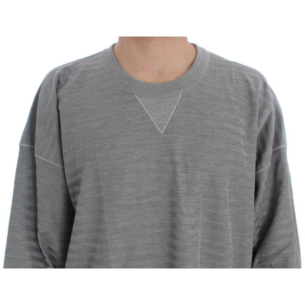 Dolce & Gabbana Gray Crewneck Pullover Silk Sweater Dolce & Gabbana