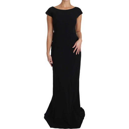 Dolce & Gabbana Black Stretch Fit Flare Gown Maxi Dolce & Gabbana