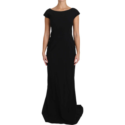 Dolce & Gabbana Black Stretch Fit Flare Gown Maxi Dolce & Gabbana