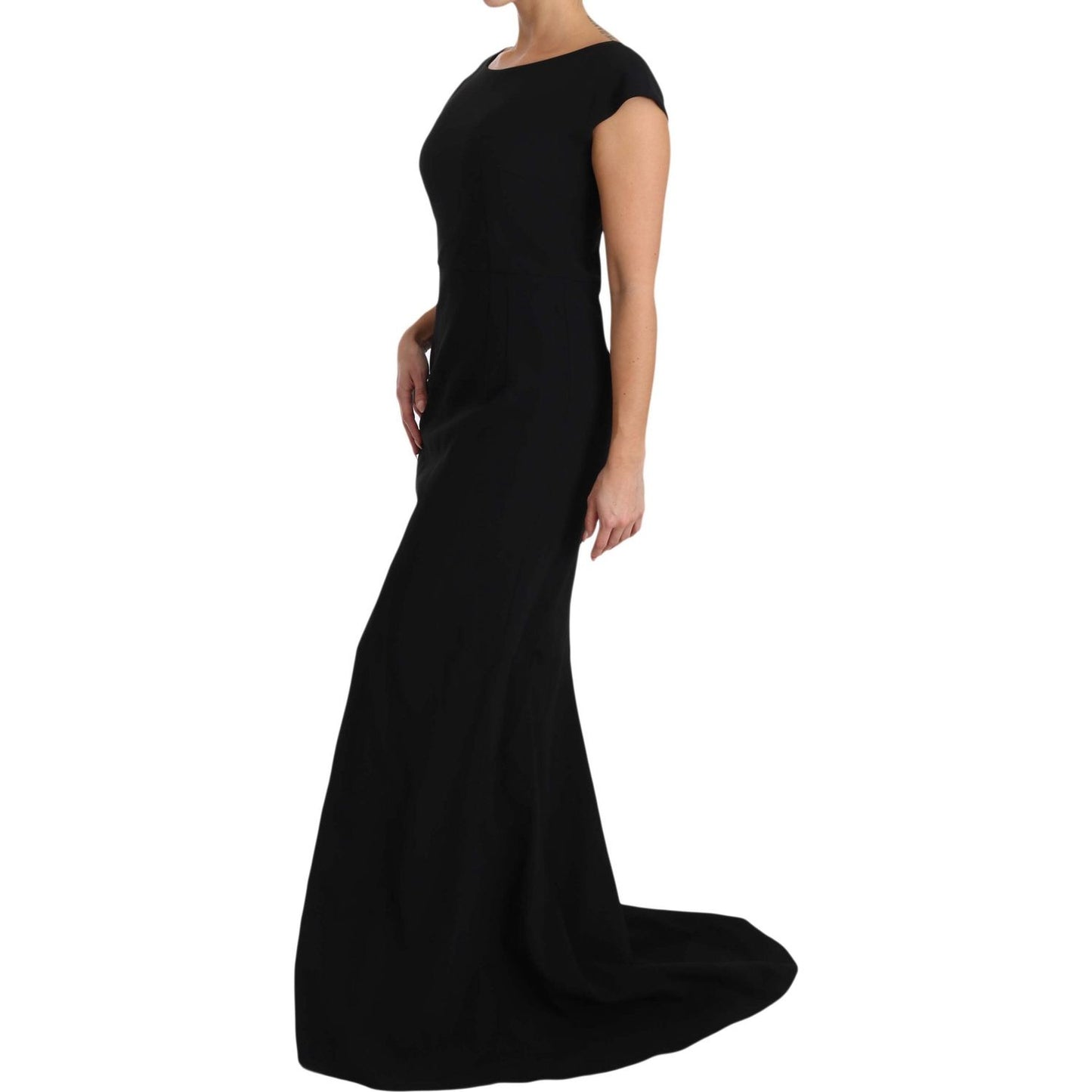 Dolce & Gabbana Black Stretch Fit Flare Gown Maxi Dolce & Gabbana