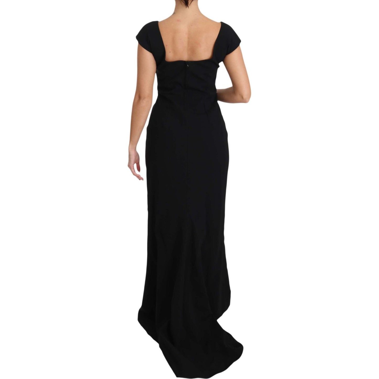 Dolce & Gabbana Black Stretch Fit Flare Gown Maxi Dolce & Gabbana