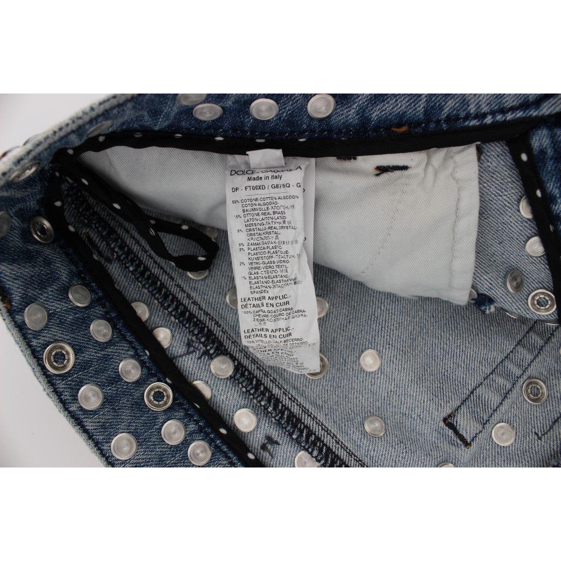 Dolce & Gabbana Crystal Roses Heart Embellished Jeans Dolce & Gabbana