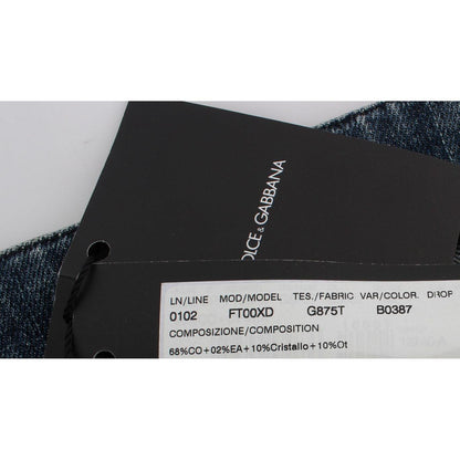 Dolce & Gabbana Crystal Roses Heart Embellished Jeans Dolce & Gabbana