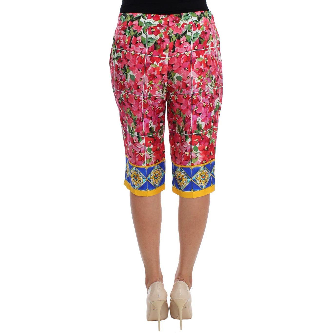 Dolce & Gabbana Multicolor Floral Knee Capris Shorts Pants Dolce & Gabbana