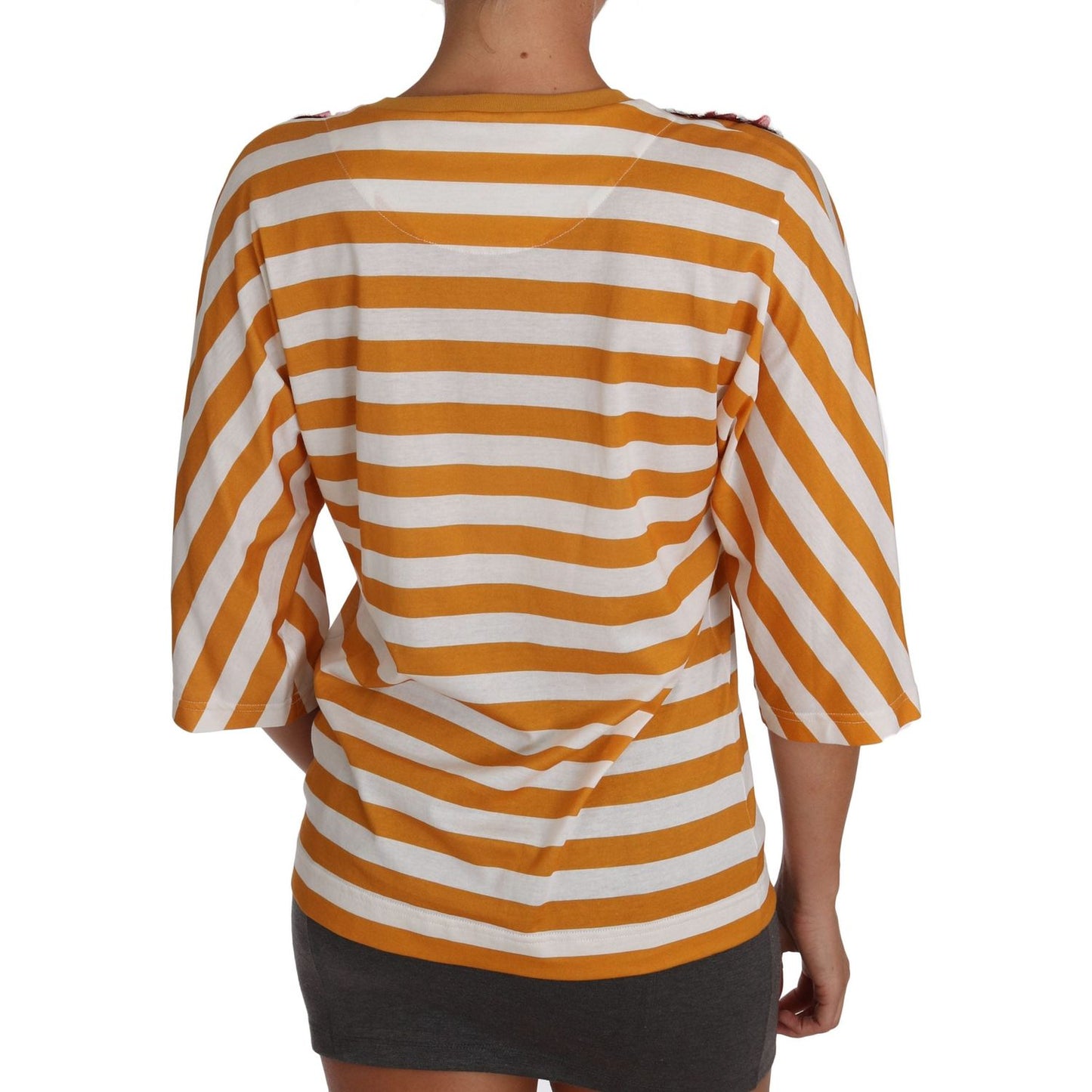 Dolce & Gabbana White Orange FIRENZE Top T-shirt