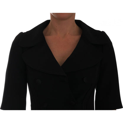 Dolce & Gabbana Black Short Croped Jacket Blazer Dolce & Gabbana