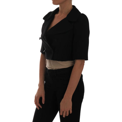 Dolce & Gabbana Black Short Croped Jacket Blazer Dolce & Gabbana