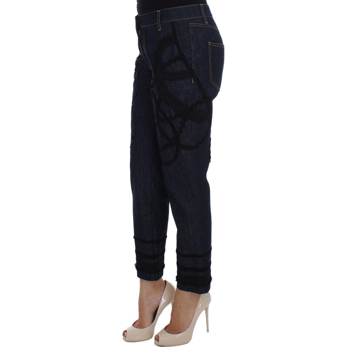Dolce & Gabbana Blue Denim Cotton CAPRI Torero Jeans Dolce & Gabbana