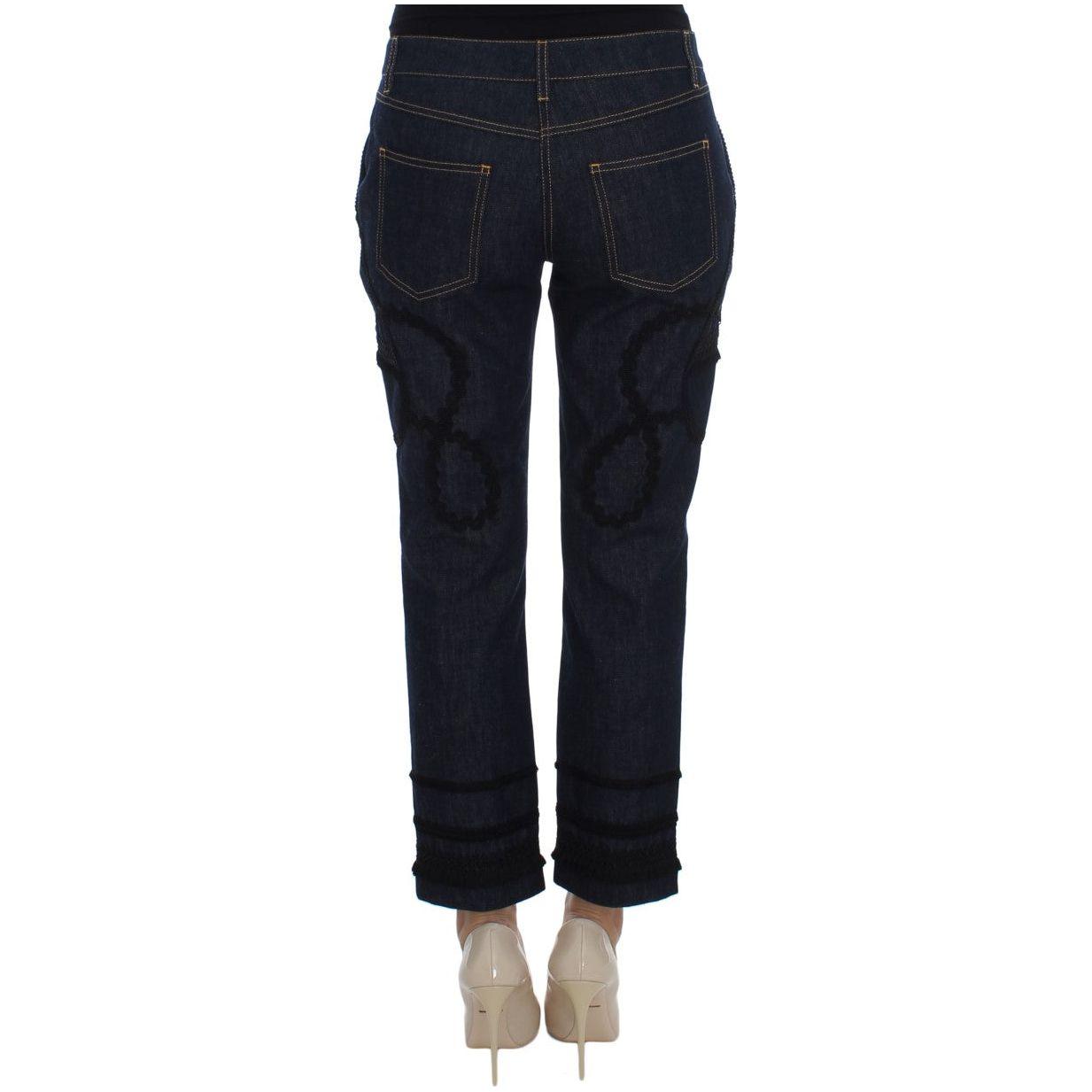 Dolce & Gabbana Blue Denim Cotton CAPRI Torero Jeans Dolce & Gabbana