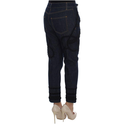 Dolce & Gabbana Blue Denim Cotton CAPRI Torero Jeans Dolce & Gabbana