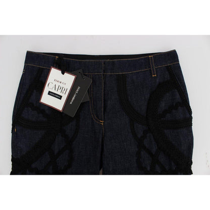 Dolce & Gabbana Blue Denim Cotton CAPRI Torero Jeans Dolce & Gabbana