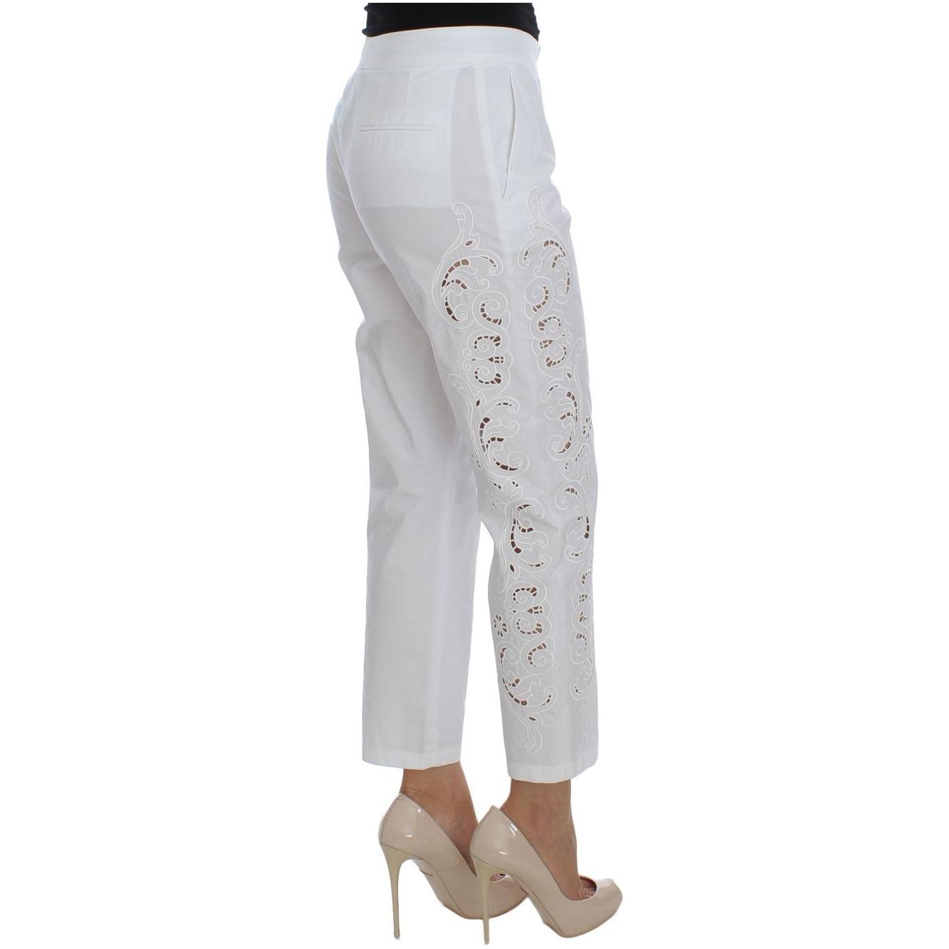 Dolce & Gabbana White Floral Cutout Dress Sicily Pants Dolce & Gabbana